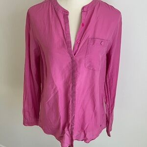 Tommy Hilfiger Fuchsia Button-Down Silk Shirt